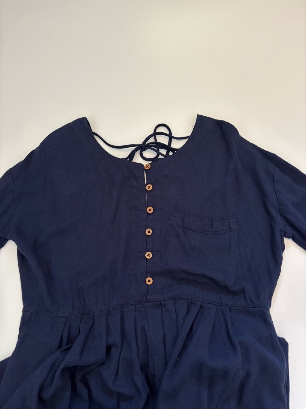 Free People Women’s Calsi Jumpsuit XS Navy Slouchy Button Front - Picture 6 of 13